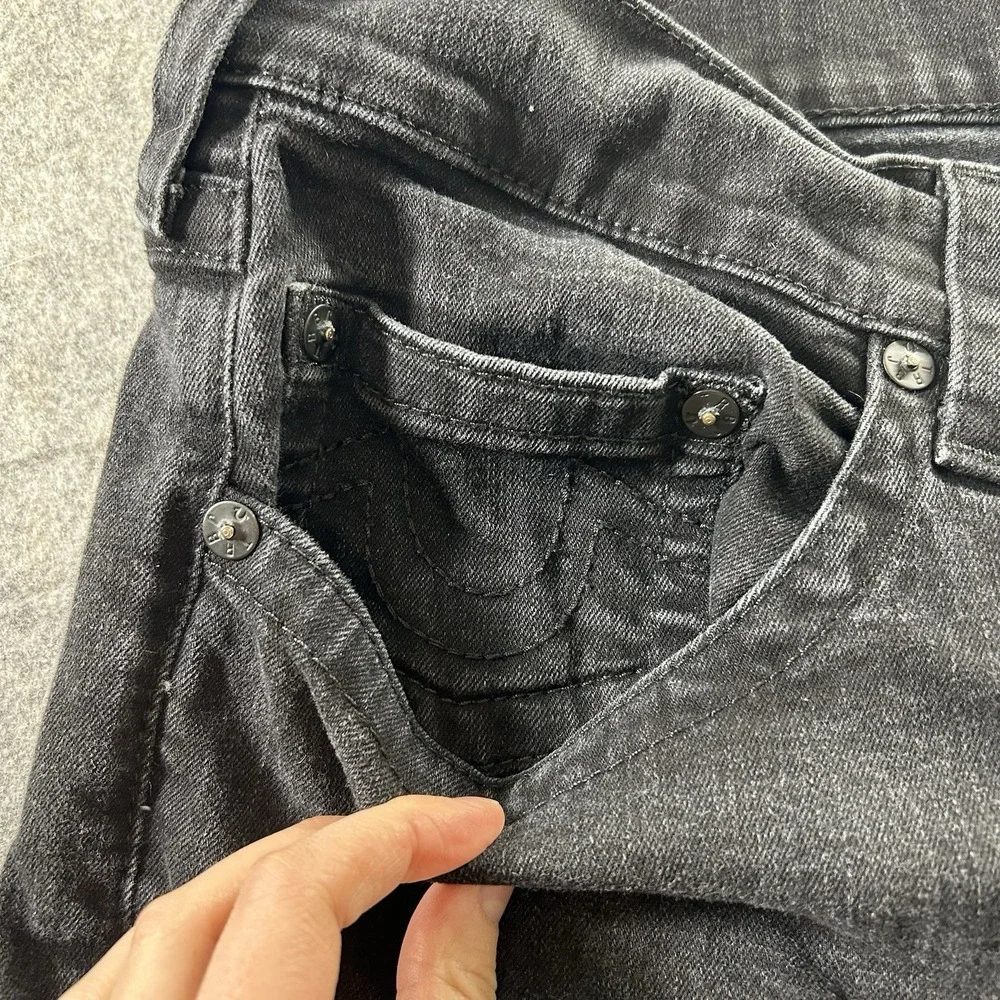 True Religion Gino Slim No Flap Jeans 40x33 Body Rinse Black Streetwear Edgy
